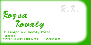 rozsa kovaly business card